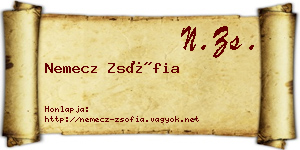 Nemecz Zsófia névjegykártya